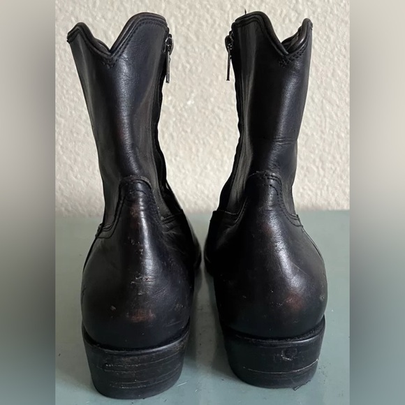 Frye Mens Austin Black Leather Distressed Side Zip Boots Size 10.5 $378 HTF - Picture 6 of 14